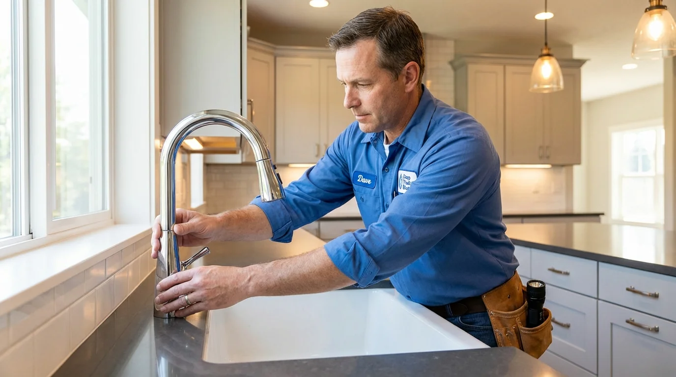 Kitchen faucet installation by Johns Plumbing LLC in Haw River